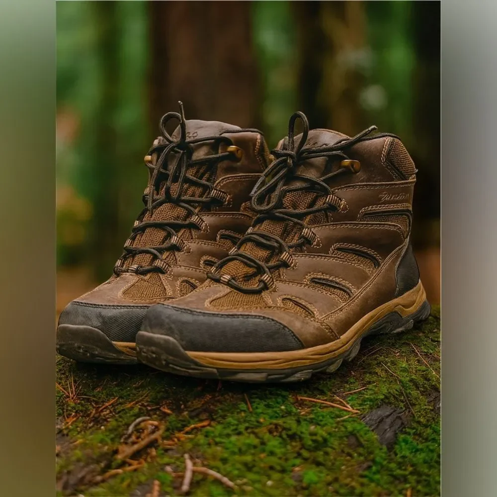 Eddie Bauer Men Brown Leather Lace Up Outdoors Boots Hiking Fishing Work Camping